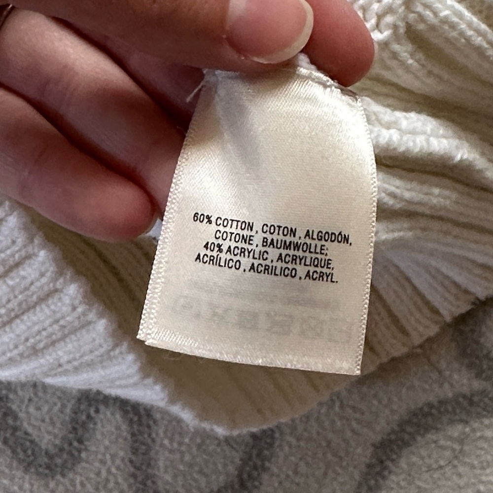 Anthropologie Cream Knit Puff Sleeve Top - Picture 4 of 4